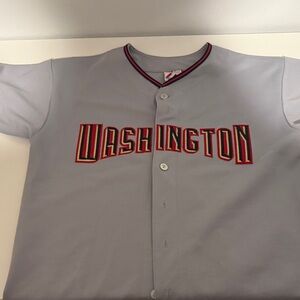 WASHINGTON NATIONALS Majestic Gray Jersey with Red and Black Trim GENUINE MLB